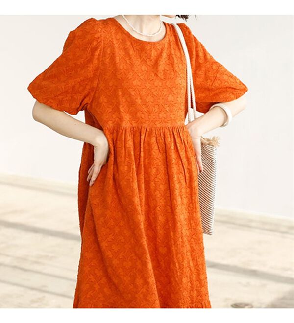 GeeRA（ジーラ）の「ジャカードパフスリーブワンピース（その他ワンピース）」｜詳細画像