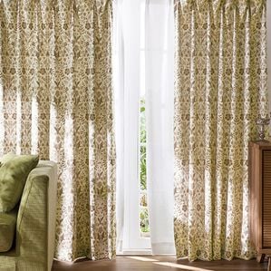 「簡単！素敵にコーディネート機能レース付『プリム』（ドレープカーテン）」｜ベージュ