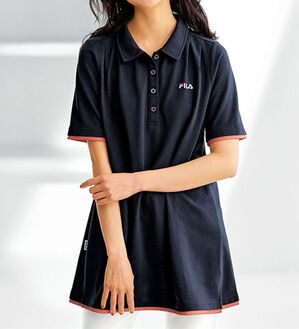 BELLUNA（ベルーナ）の「＜ＦＩＬＡ＞ひんやり！タック使い配色ポロチュニック（ポロシャツ）」｜詳細画像