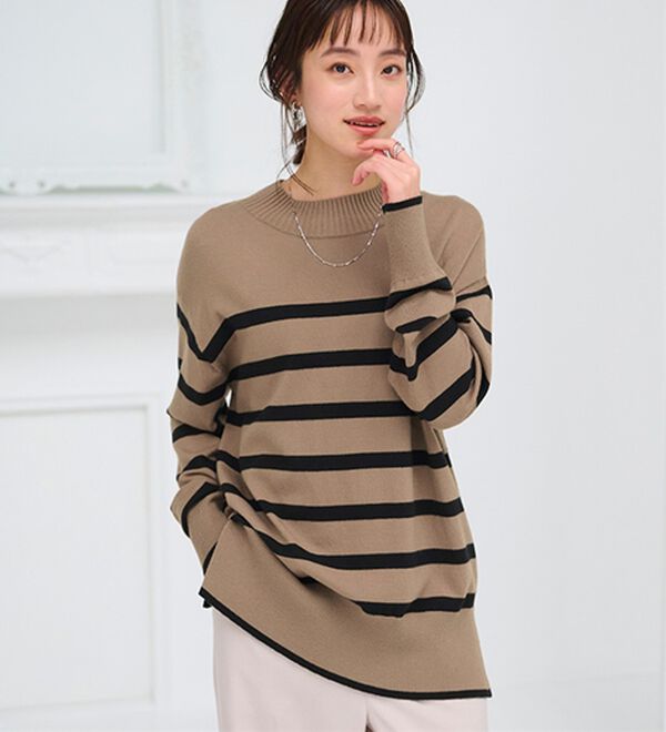 BELLUNA（ベルーナ）の「【新色追加】もちもち素材ハイネックニットプルオーバー（ニット・セーター）」｜詳細画像