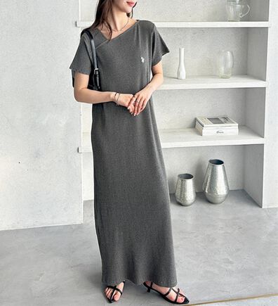 GeeRA（ジーラ）の「【ＵＳ．ＰＯＬＯ．ＡＳＳＮ】アシメネックリブカットソーワンピース（その他ワンピース）」