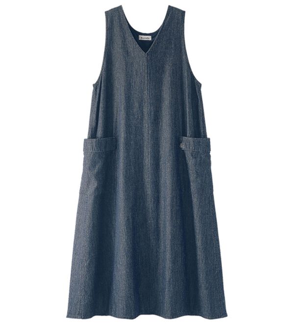 BELLUNA（ベルーナ）の「＜＆ｃｏｃｏｃｈｉ＞綿麻デニム素材ゆったりジャンパースカート（その他ワンピース）」｜詳細画像