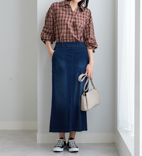 BELLUNA（ベルーナ）の「袖タックデザインスキッパーシャツ（シャツ）」｜詳細画像