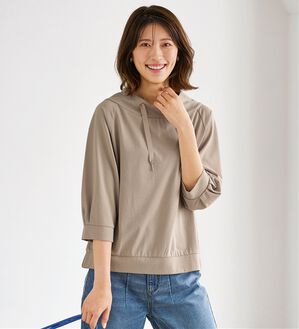 BELLUNA（ベルーナ）の「ヒンヤリ綿混ワイドネックプルオーバー（カットソー）」｜詳細画像