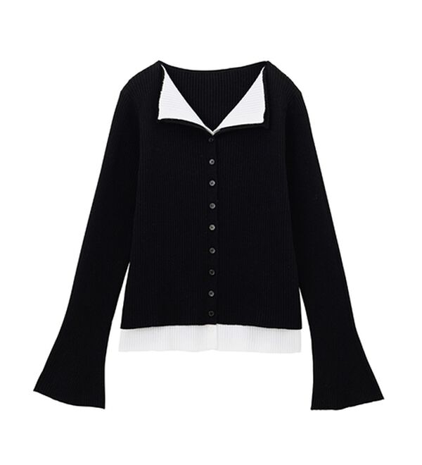 RANAN（ラナン）の「レイヤード配色ニットカーディガン（ニットカーディガン）」｜詳細画像