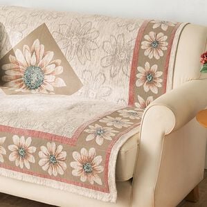 「イタリア製ジャカード織センターカバー「マルゲリータ」（ソファーカバー）」｜モカベージュ