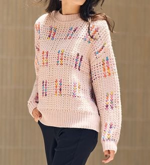 RANAN（ラナン）の「カラフルニットプルオーバー（ニット・セーター）」｜ピンク系
