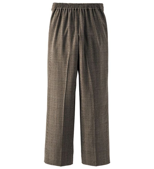 BELLUNA（ベルーナ）の「サマ見え（Ｗ）ストレッチ素材タブ使いワイドパンツ（ワイドパンツ・ガウチョ）」｜詳細画像