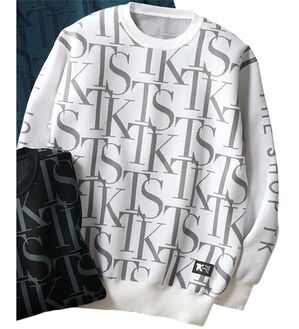 「＜ザ　ショップ　ティーケー＞軽量ストレッチロゴセーター（メンズニット・セーター）」｜ホワイト