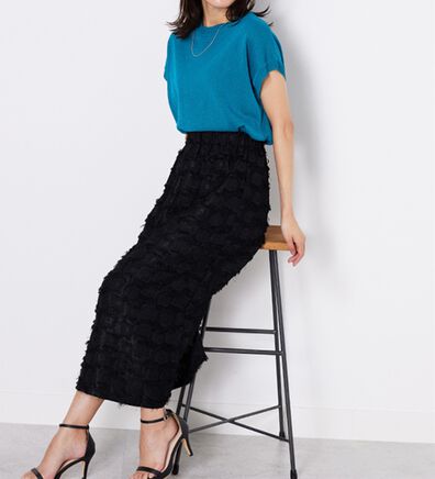 BELLUNA（ベルーナ）の「スクエア柄カットジャカードスカート（ロングスカート）」