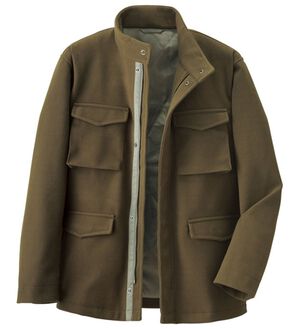 「＜コムルヴァン・オム＞上品ウールライク多ポケットジャケット（メンズジャケット）」｜カーキ