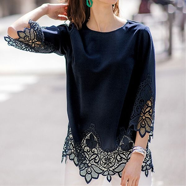 RANAN（ラナン）の「裾レース使いチュニック（チュニック）」｜詳細画像