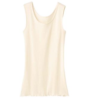 LAVIENNE（ラヴィエンヌ）の「綿１００％オーガニックコットンリブタンクトップ（肌着・インナーウェア）」｜オフホワイト