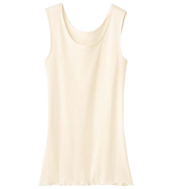 LAVIENNE（ラヴィエンヌ）の「綿１００％オーガニックコットンリブタンクトップ（肌着・インナーウェア）」｜オフホワイト