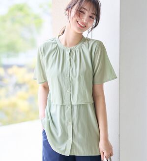 alotta（アロッタ）の「【前後２ＷＡＹ】上品ケープ風ブラウス（ブラウス）」｜詳細画像