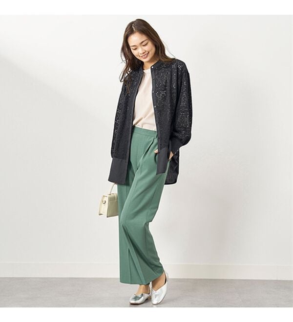 BELLUNA（ベルーナ）の「モダンレース切替デザインシャツチュニック（チュニック）」｜詳細画像