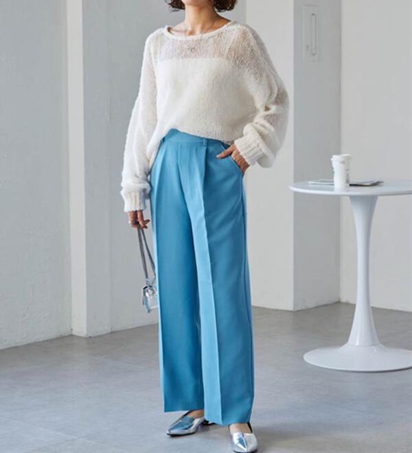 RANAN（ラナン）の「【選べる２丈】機能付！美脚シルエットセンタープレスワイドパンツ（フルレングスパンツ）」｜詳細画像