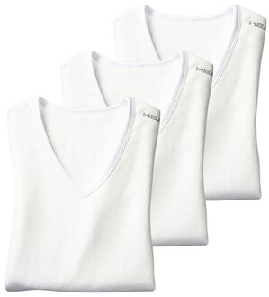 「【３枚組】＜ヘッド＞裏起毛ウォーム＆ストレッチインナー（メンズ肌着・インナーウェア）」｜ホワイト3枚組 長袖V首