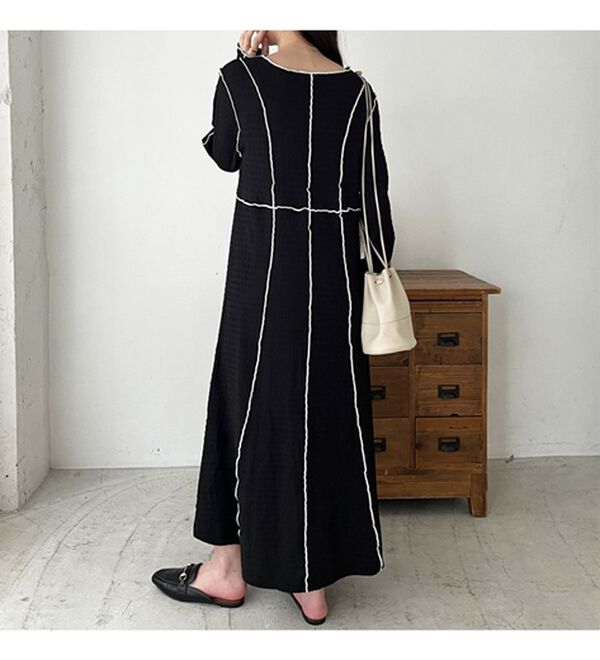 GeeRA（ジーラ）の「配色メローワンピース（カットソーワンピース）」｜詳細画像