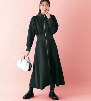 BELLUNA（ベルーナ）の「【ＳＭＡＲＴ　ＥＣＯ　ＪＥＲＳＥＹ】リブ切替ワンピース（ロングワンピース）」｜詳細画像