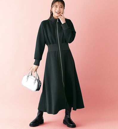 BELLUNA（ベルーナ）の「【ＳＭＡＲＴ　ＥＣＯ　ＪＥＲＳＥＹ】リブ切替ワンピース（ロングワンピース）」