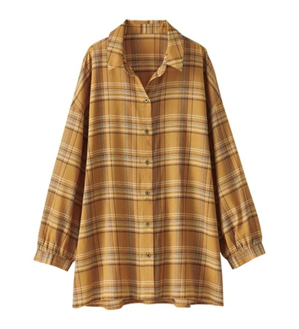 BELLUNA（ベルーナ）の「着るＵＶ対策！綿１００％デザインチェックシャツ（シャツ）」｜詳細画像