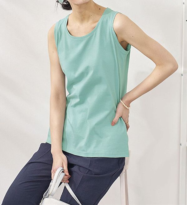 BELLUNA（ベルーナ）の「ヒンヤリ綿１００％大人顔タンクトップ（タンクトップ・キャミソール）」｜詳細画像