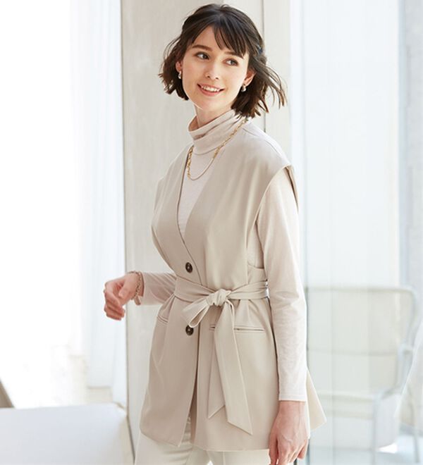 LAVIENNE（ラヴィエンヌ）の「【極カシミヤ入り】シアー素材タートルネックインナー（肌着・インナーウェア）」｜詳細画像