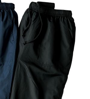 「＜シンプル＆プラス＞裏シャギーアクティブパンツ（メンズフルレングスパンツ）」｜ブラック