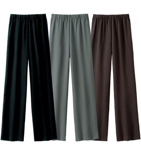 ルフラン（ルフラン）の「【３本組】ゆったりドレープスラックス＜フロリーナ＞（フルレングスパンツ）」｜3本組