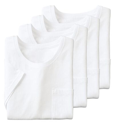 「【４枚組】綿１００％ポケット付きインナーＴシャツ（メンズＴシャツ）」