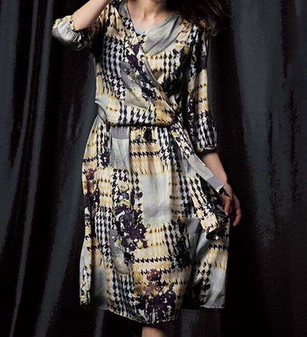 変形チェック柄ワンピース - ベルーナ【公式】 