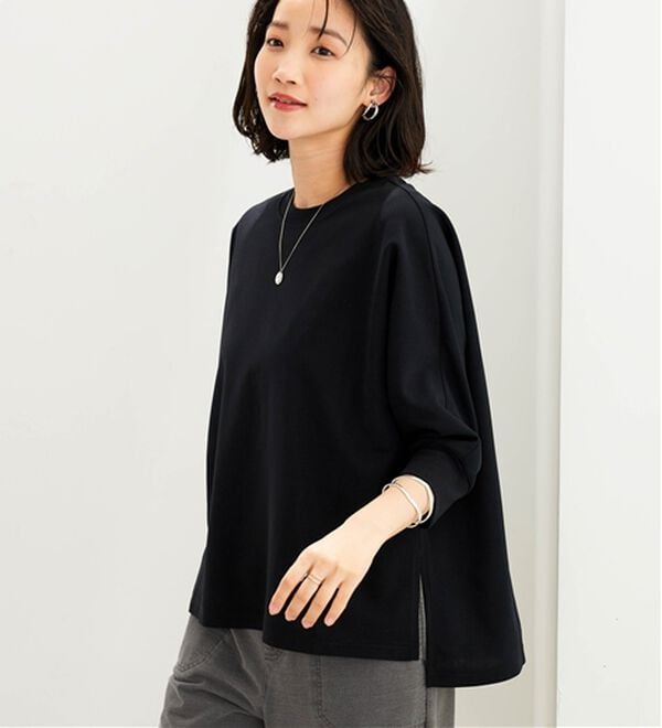BELLUNA（ベルーナ）の「【多機能付き】きれい見え！ドルマンデザインプルオーバー（カットソー）」｜詳細画像