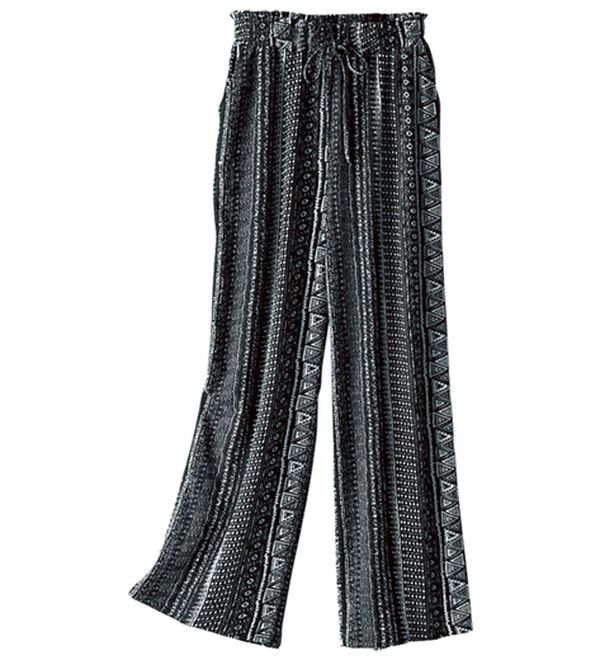 BELLUNA（ベルーナ）の「楊柳サラサラ素材プリントイージーパンツ（フルレングスパンツ）」｜詳細画像