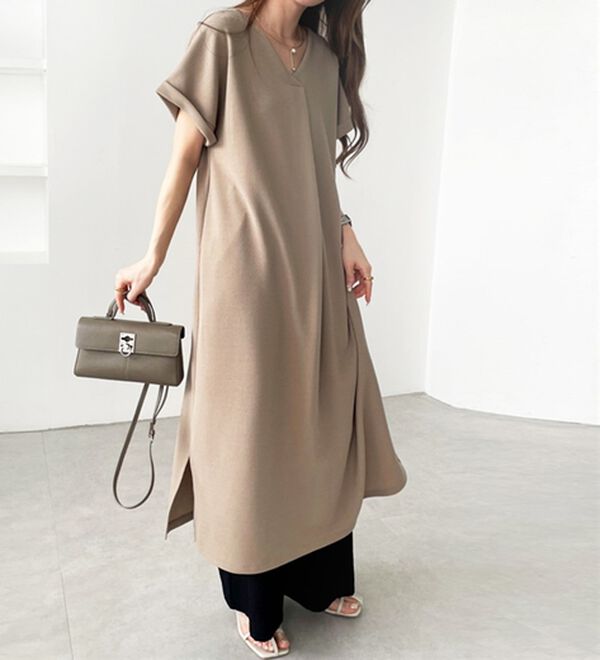 GeeRA（ジーラ）の「ひんやり快適！ジャカードスキッパーワンピ（カットソーワンピース）」｜詳細画像