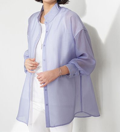 BELLUNA（ベルーナ）の「着るＵＶ対策！テンセル（ＴＭ）繊維混シアーシャツ（シャツ）」