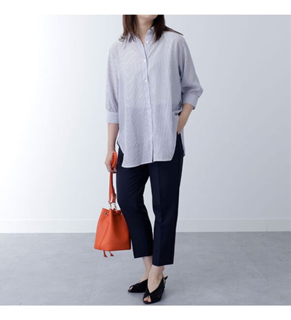 BELLUNA（ベルーナ）の「シアーストライプ素材シャツチュニック（シャツ）」｜詳細画像