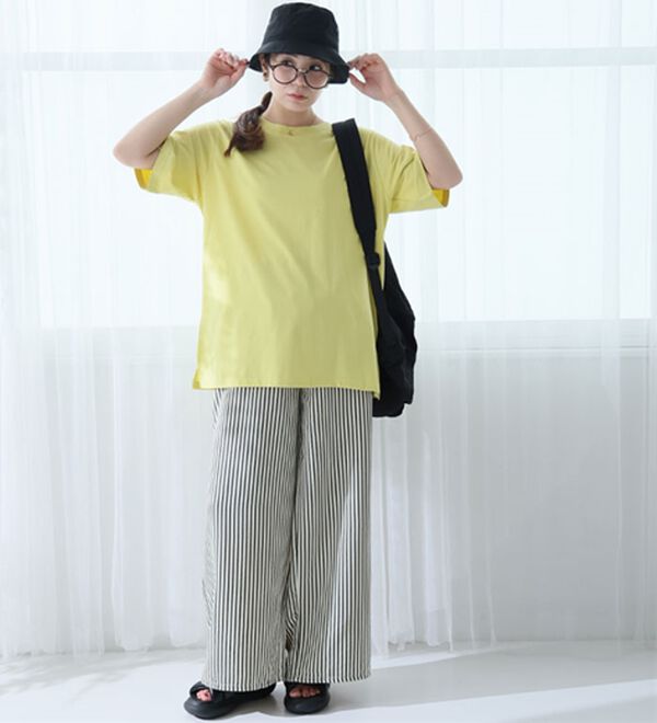 A HAPPY MARILYN（アハッピーマリリン）の「【Ｌ～８Ｌ】ＵＳＡコットン１００％ベーシックＴシャツ（Tシャツ）」｜詳細画像