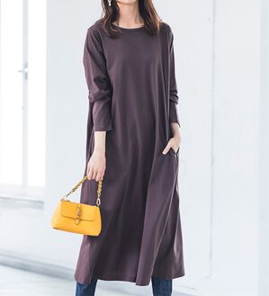 RANAN（ラナン）の「【選べる２丈】＜ＢＣ＞ポケット付マキシワンピース（その他ワンピース）」｜ダークブラウン