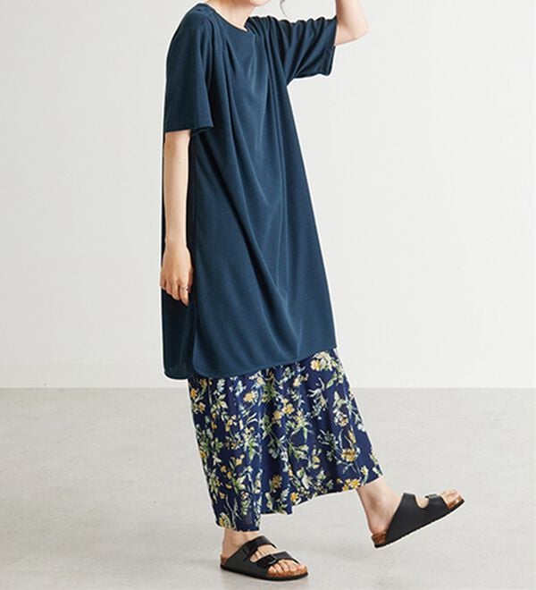 BELLUNA（ベルーナ）の「かのこ素材肩タックデザインワンピース（チュニック）」｜詳細画像