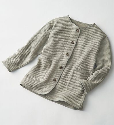 BELLUNA（ベルーナ）の「ふくれジャカードパイピング使いブルゾン（ブルゾン）」