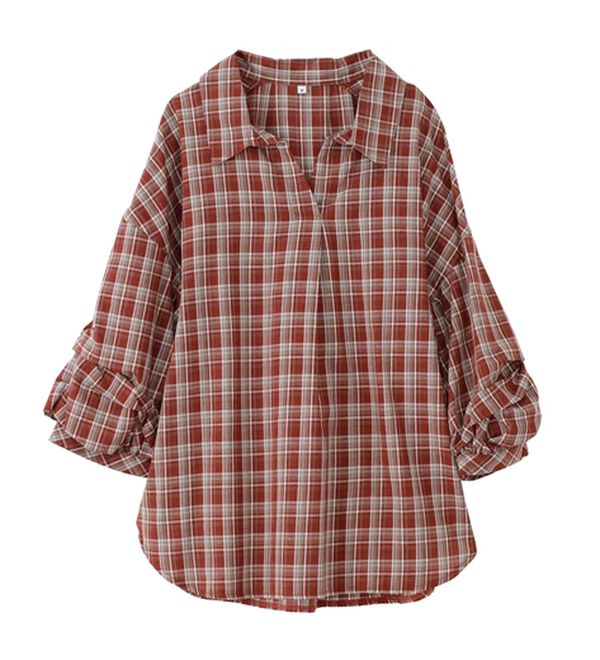 BELLUNA（ベルーナ）の「袖タックデザインスキッパーシャツ（シャツ）」｜詳細画像