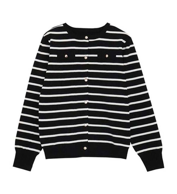 Pierrot（ピエロ）の「上品見えスポンジニットゴールドボタンカーディガン（ニットカーディガン）」｜詳細画像