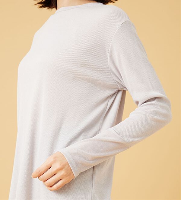 BELLUNA（ベルーナ）の「衿＆袖ラメチュール切替プルオーバー（カットソー）」｜詳細画像
