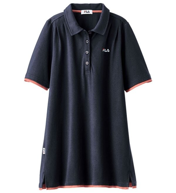 BELLUNA（ベルーナ）の「＜ＦＩＬＡ＞ひんやり！タック使い配色ポロチュニック（ポロシャツ）」｜詳細画像