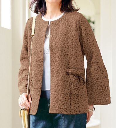 ルフラン（ルフラン）の「着心地らくな花ジャカードジャケット（その他ジャケット）」