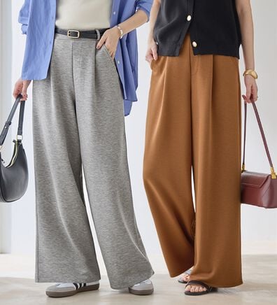 「なめらかダンボールワイドパンツ（ワイドパンツ・ガウチョ）」
