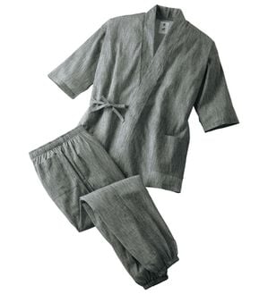 「「粋涼」高島ちぢみ作務衣（メンズ和装・浴衣・和装グッズ）」｜グレー
