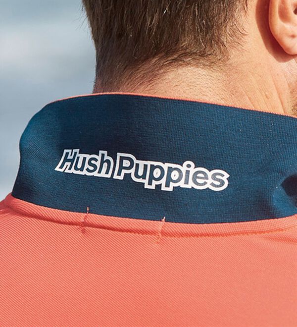 「＜ハッシュパピー＞ワッペン付配色ポロシャツ（メンズポロシャツ）」｜詳細画像