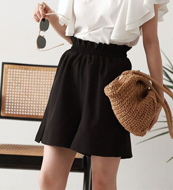 Pierrot（ピエロ）の「【速乾機能付】フレアショートパンツラッシュガード（その他パンツ）」｜ブラック